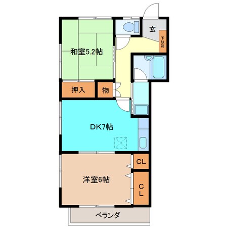 古川駅 徒歩8分 2階の物件間取画像